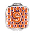 Carolines Treasures Letter S Football Orange, White and Regalia Compact Mirror CJ1072-SSCM